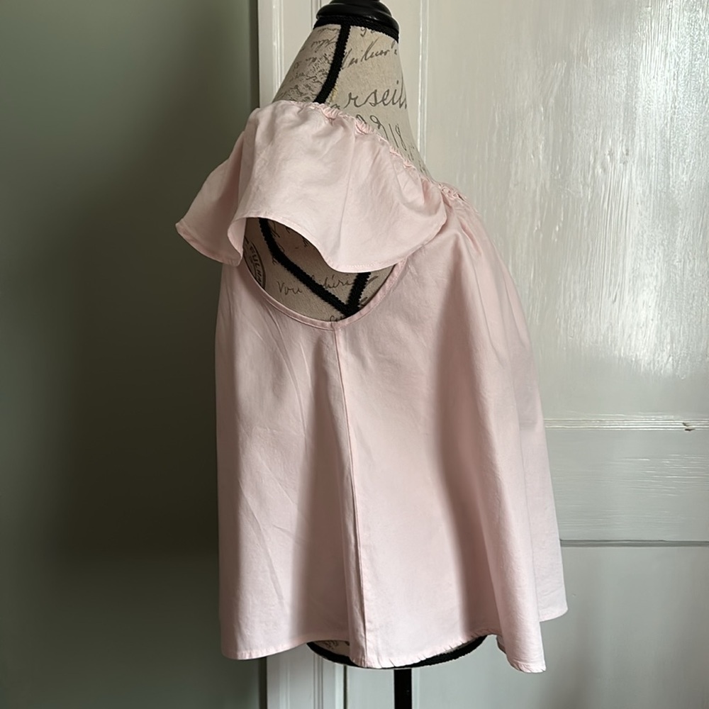 SINCERELY JULES Carmen Flutter Sleeve Pink Off Shoulder Blouse - Picture 5 of 15